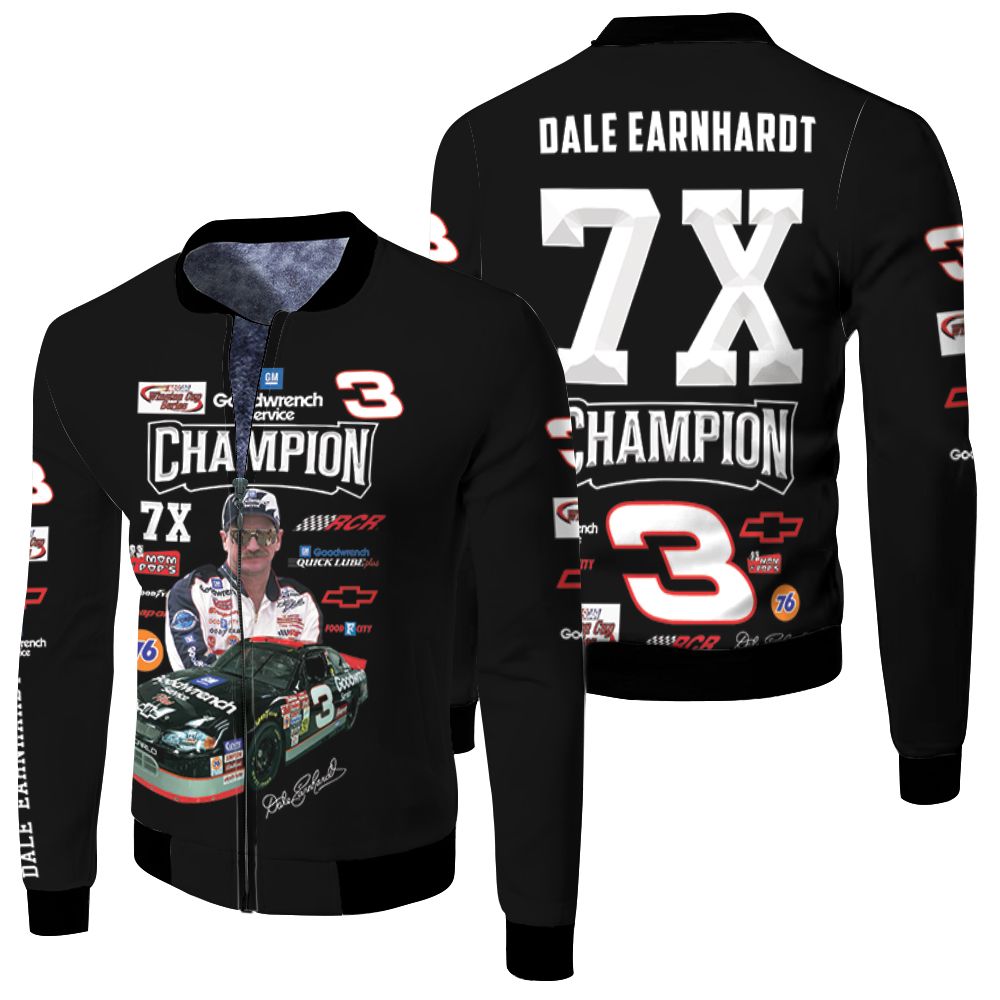 Dale Earnhardt 7x Champion Legend Racer Signed For Fan 3d Print Hoodie 3d shirt hoodie sweatshirt (2) Fleece Bomber Jacket
