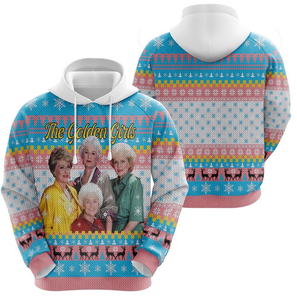 The Golden Girls Fan Christmas Knitting Pattern Sweatshirt 3d Zip Hoodie