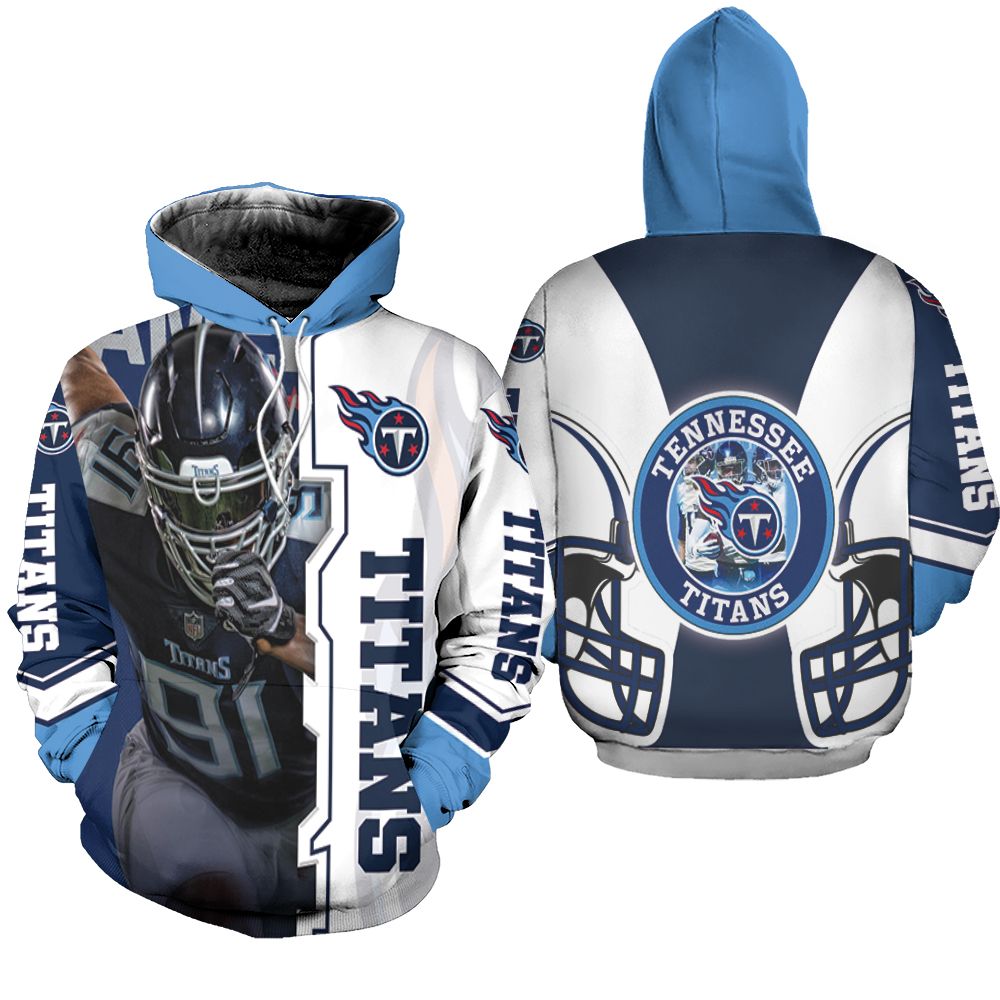 Cameron Wake #91 Tennessee Titans Afc South Division Super Bowl 2021 Hoodie
