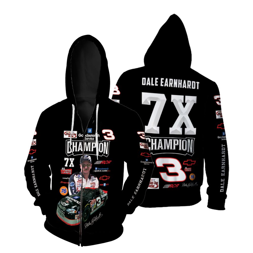 Dale Earnhardt 7x Champion Legend Racer Signed For Fan 3d Print Hoodie 3d shirt hoodie sweatshirt shirt Fleece Bomber Jacket
