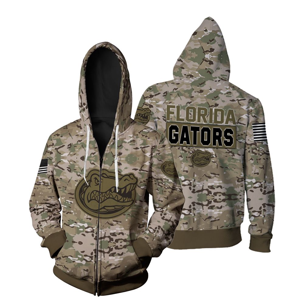 Florida Gators american flag ripped 3d shirt Zip Hoodie