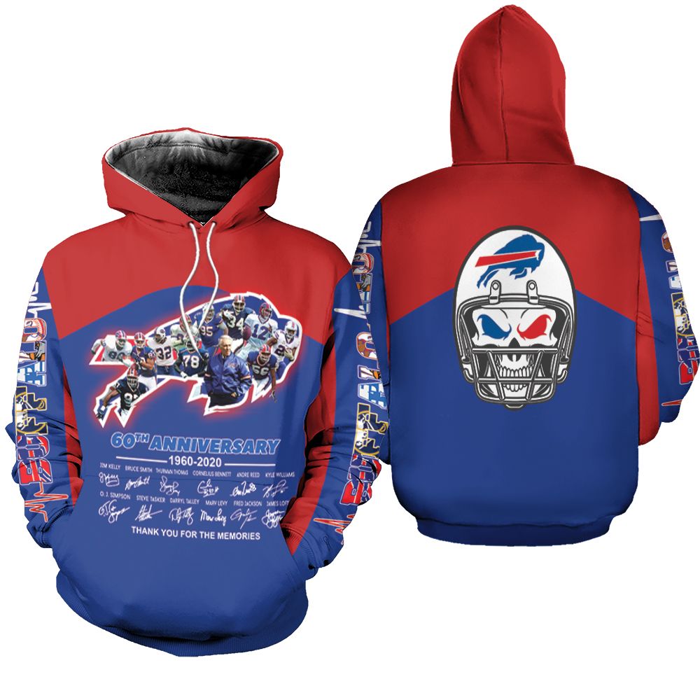 Buffalo Bills 2020 Afc East Division Champs 60th Anniversary Legend With Sign Hoodie