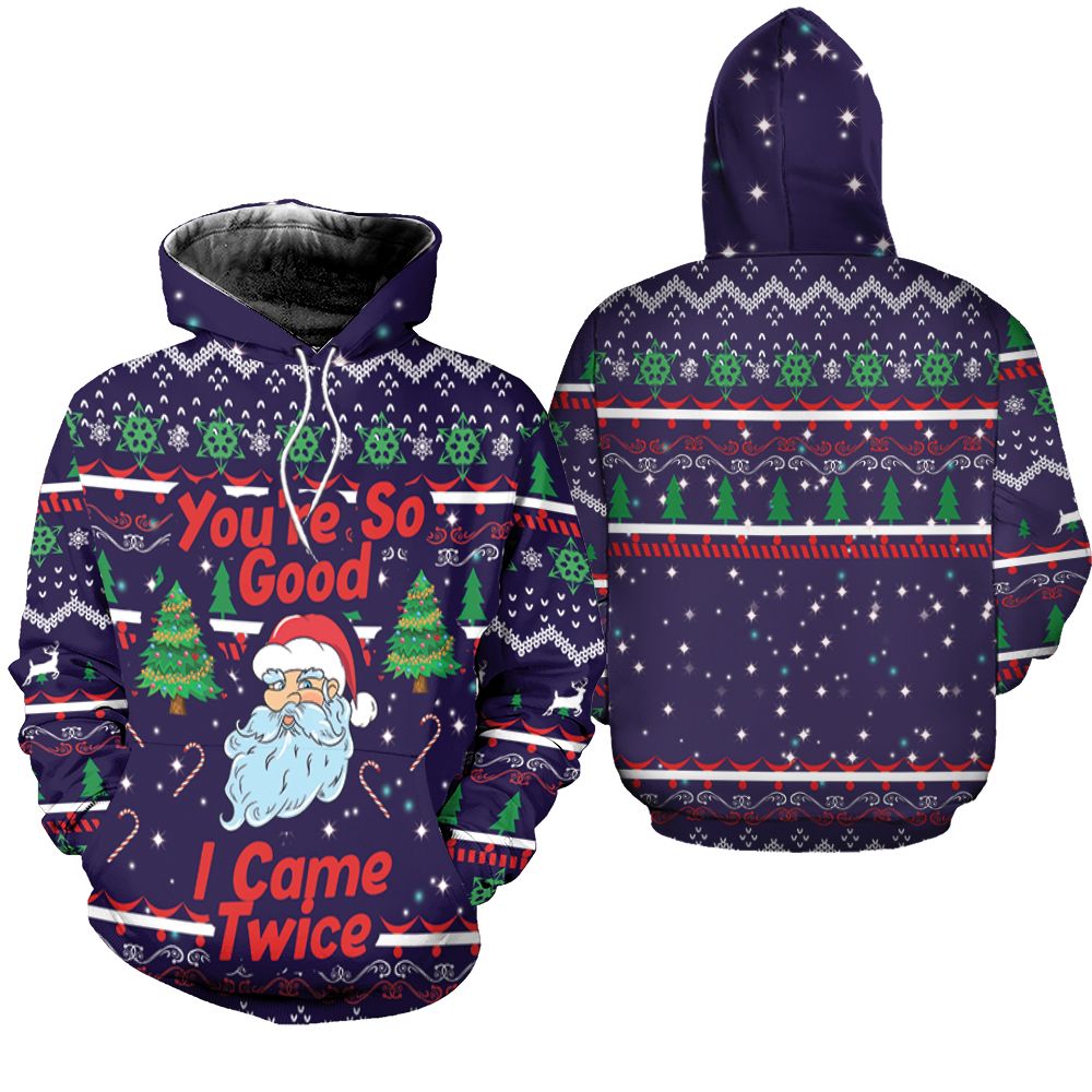 Youre So Good I Came Twice Santa Claus Funny Christmas 3d Printed 3d Hoodie