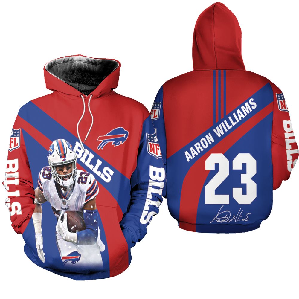 Buffalo Bills Number 23 Aaron Williams With Sign Hoodie