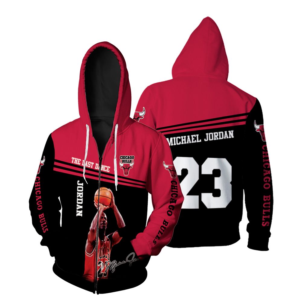 Michael Jordan The Last Dance Chicago Bulls Signed For Fan T Shirt 3d Zip Hoodie