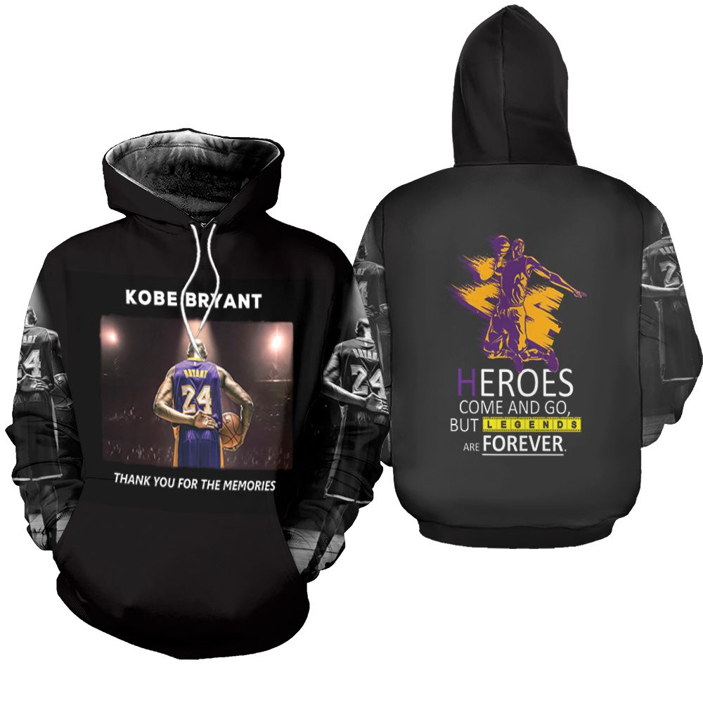 Kobe Bryant the Heroes Come and Go but Legends Are Forever Zip Hoodie