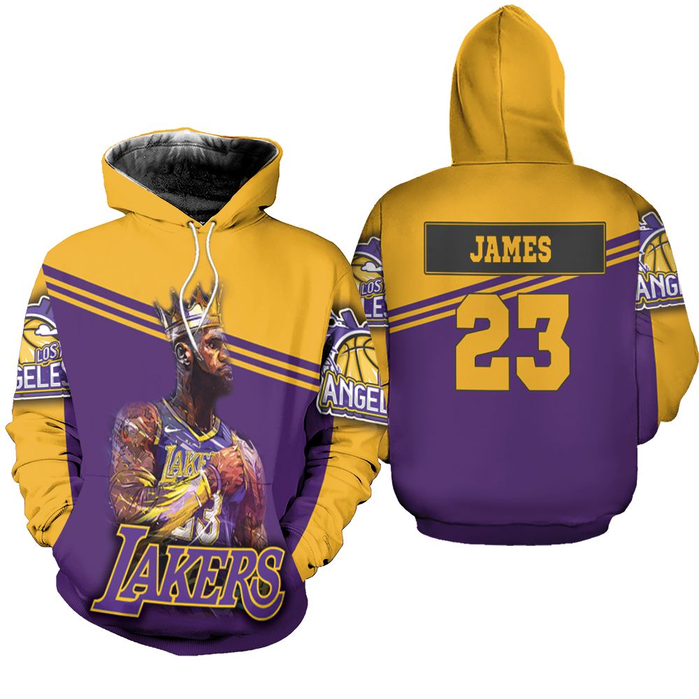 King Lebron James 23 Los Angeles Lakers Nba Western Conference Hoodie