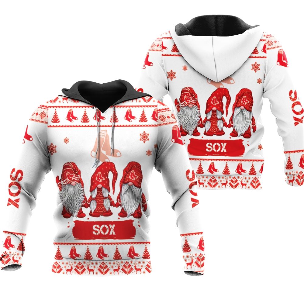 Christmas Gnomes Boston Red Soxugly Sweatshirt Christmas 3D Hoodie