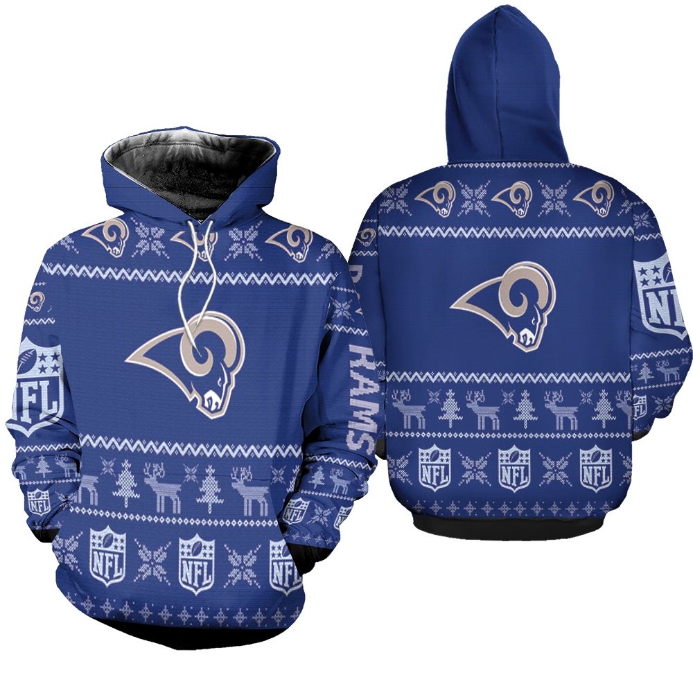 Los Angeles Rams Ugly Sweatshirt Christmas 3D Hoodie