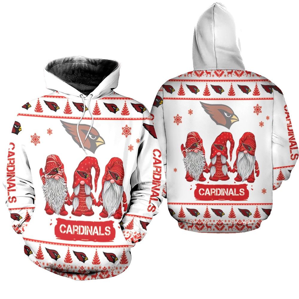 Christmas Gnomes Arizona Cardinals Ugly Sweatshirt Christmas 3D Hoodie
