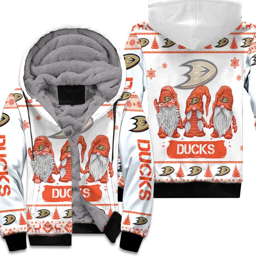 Christmas Gnomes Anaheim Ducks Ugly Sweatshirt Christmas 3D Fleece Hoodie