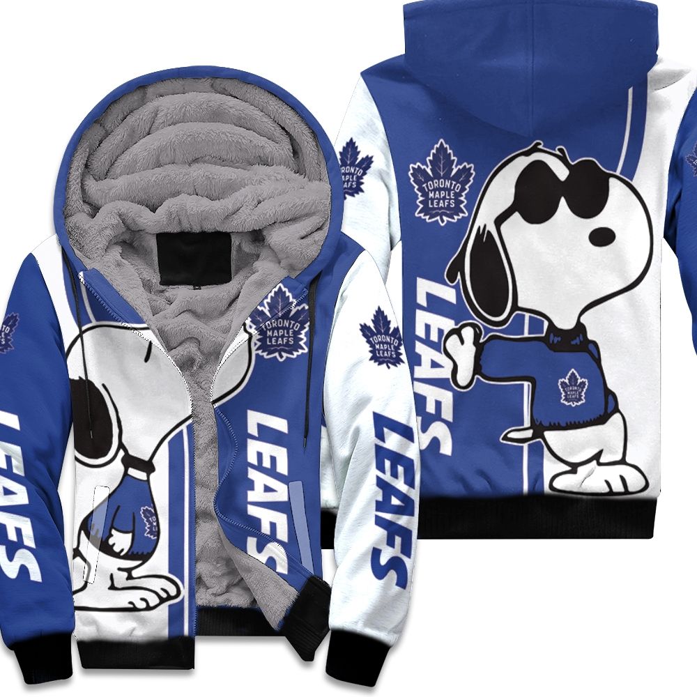 Toronto Maple Leafs Snoopy For Fans 3D Zip Hoodie