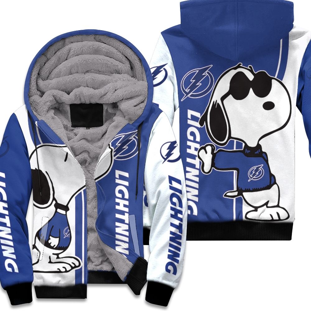 Tampa Bay Lightning Snoopy For Fans 3D Fleece Hoodie
