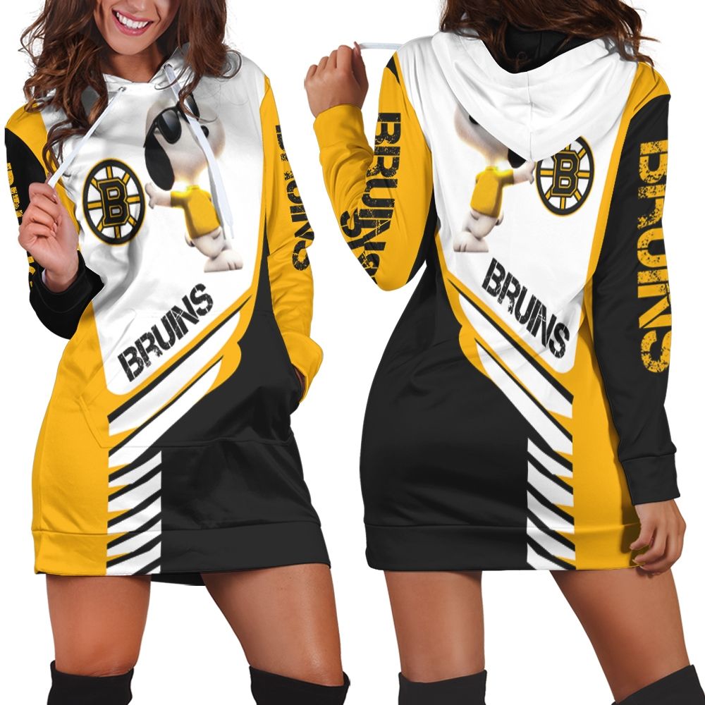 Boston Bruins Snoopy For Fans 3D Hoodie Dress