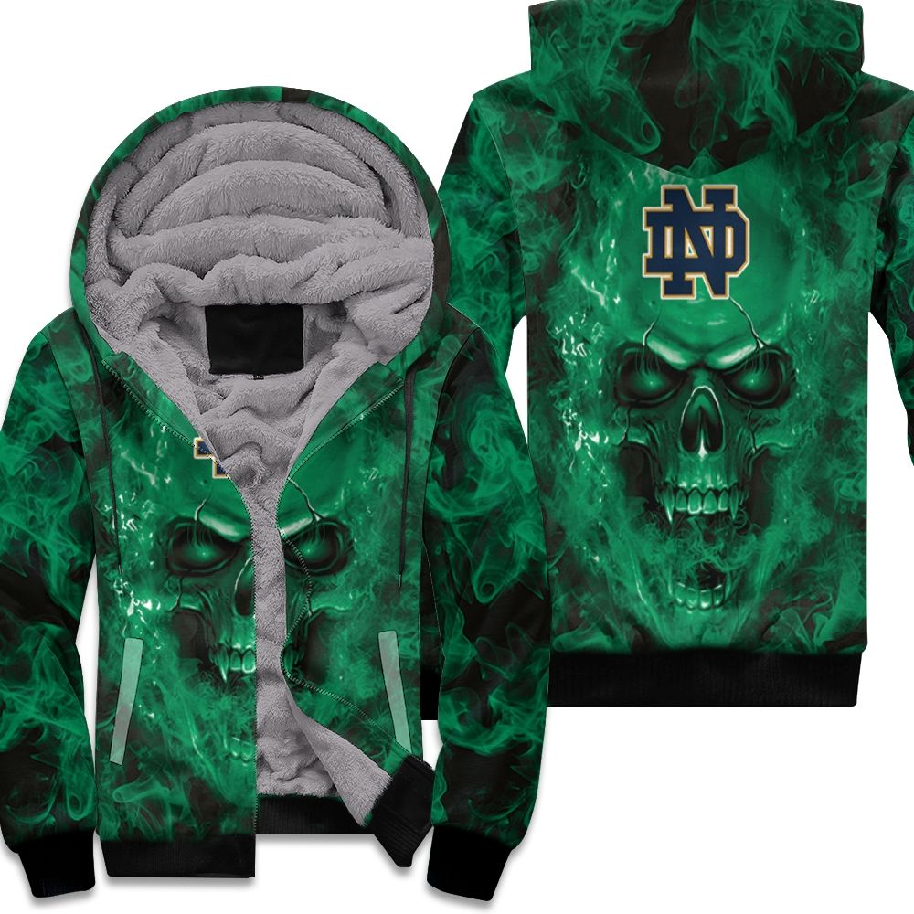 Notre Dame Fighting Irish NCAA Fans Skull Fleece Hoodie