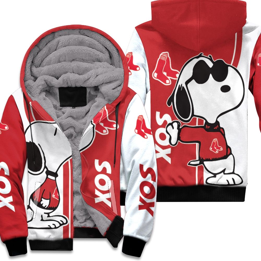 Boston Red Sox Snoopy Lover 3D Printed Fleece Hoodie