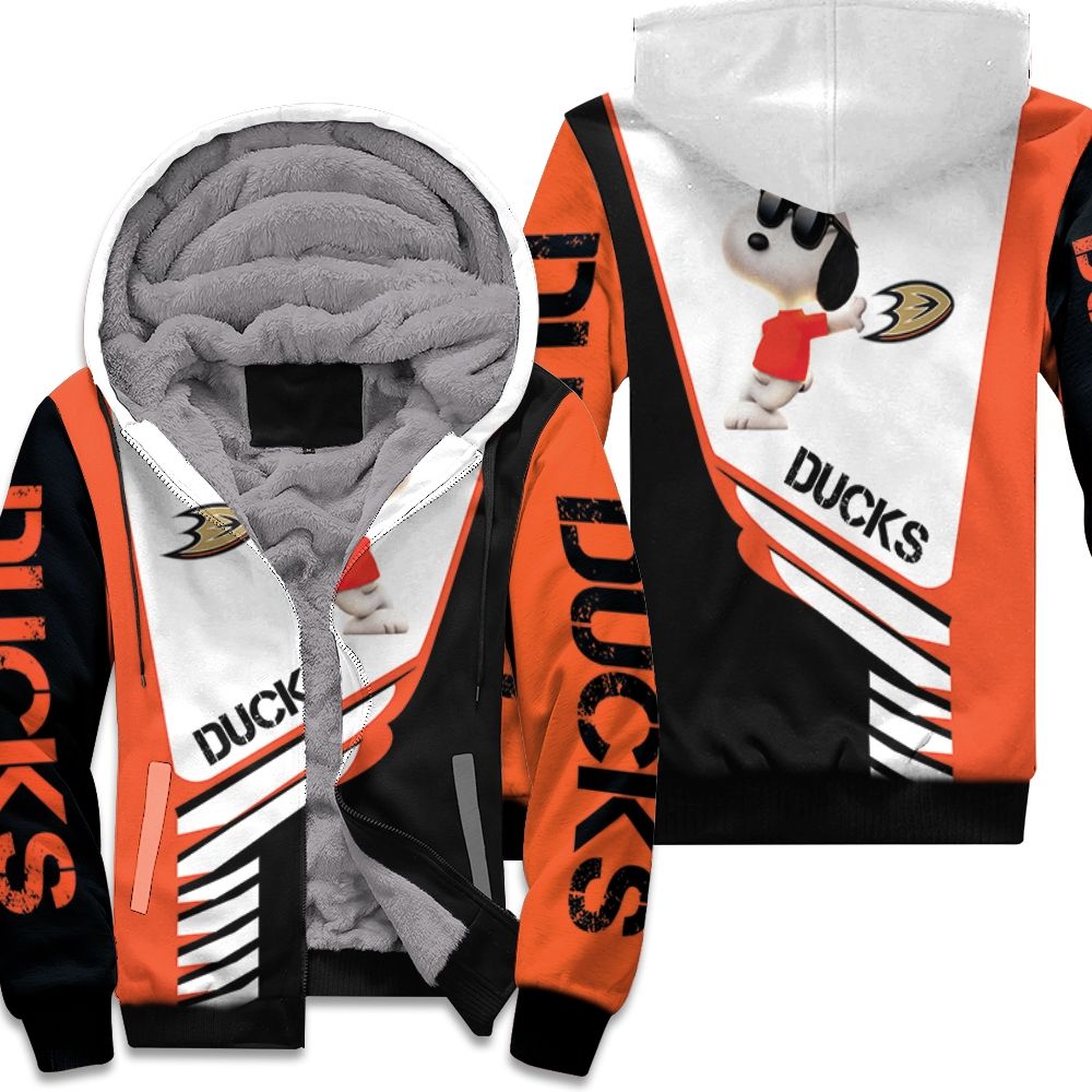 Anaheim Ducks Snoopy For Fans 3D Fleece Hoodie