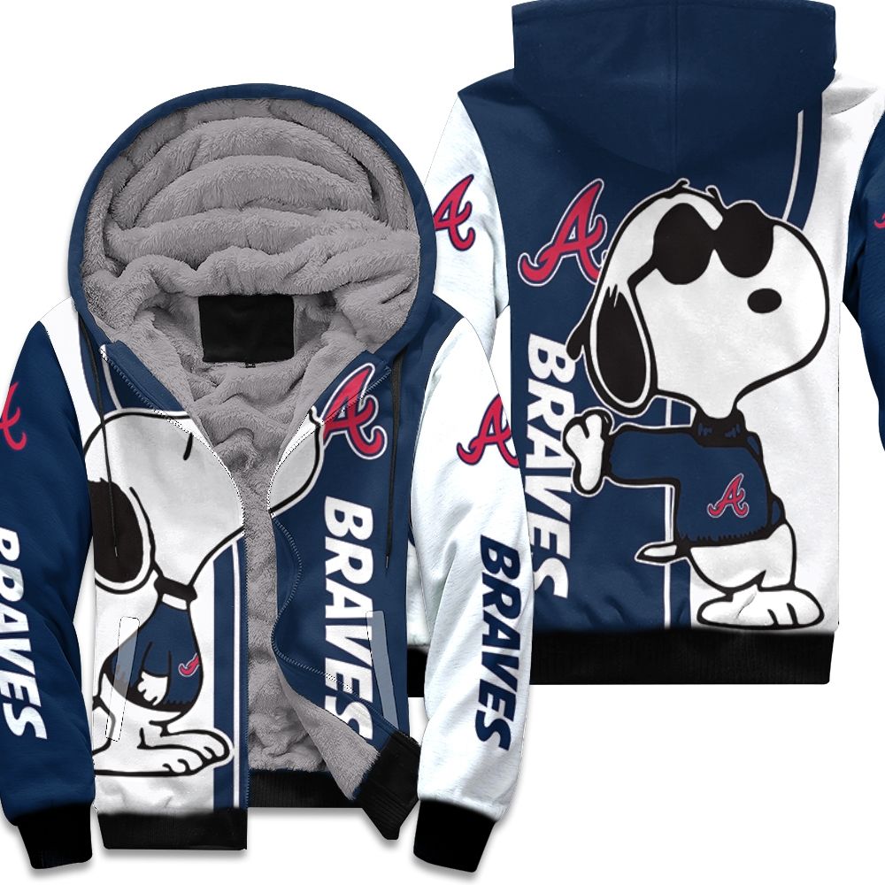 Atlanta Braves Snoopy Lover 3D Printed Fleece Hoodie