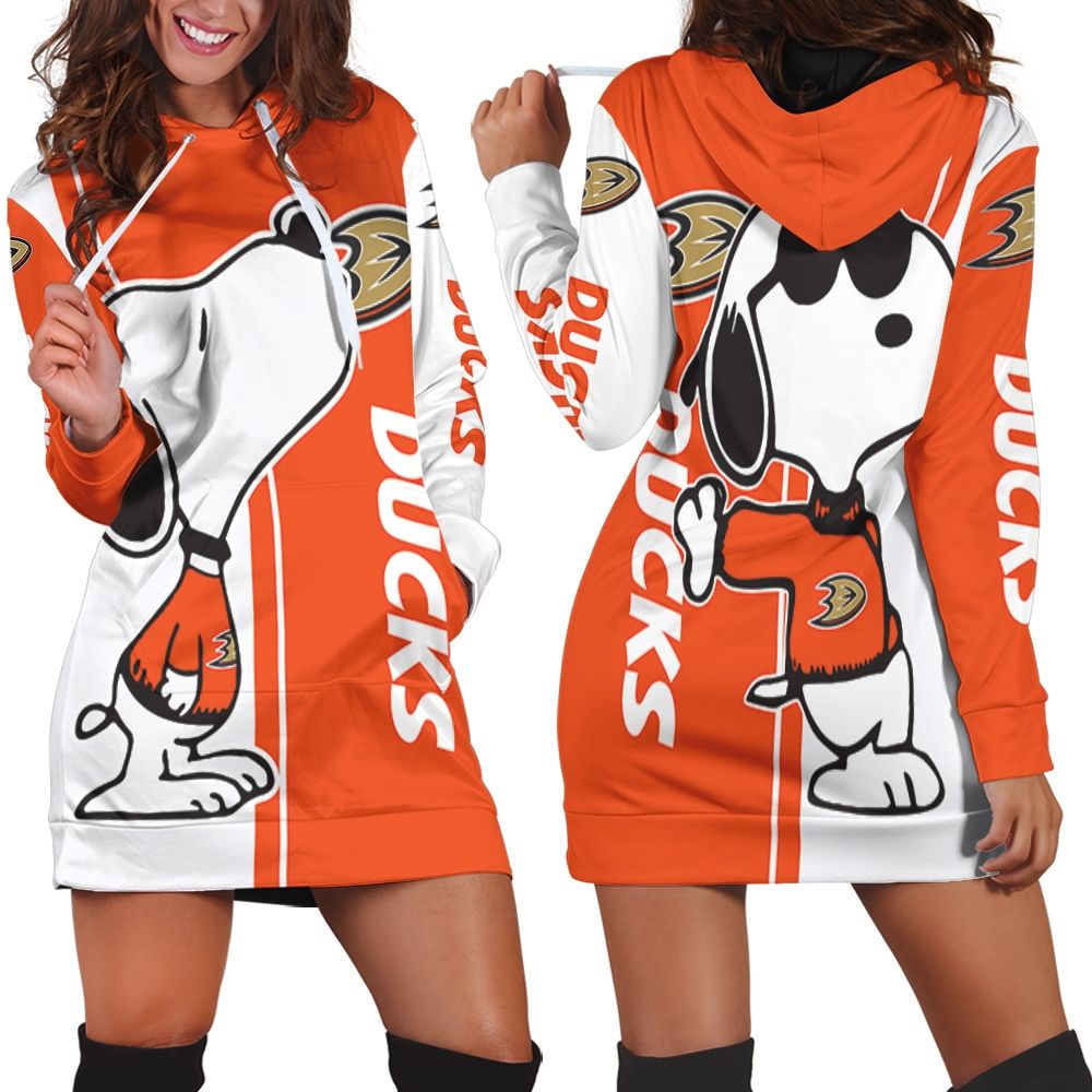 Anaheim Ducks Snoopy Lover 3D Printed Hoodie Dress