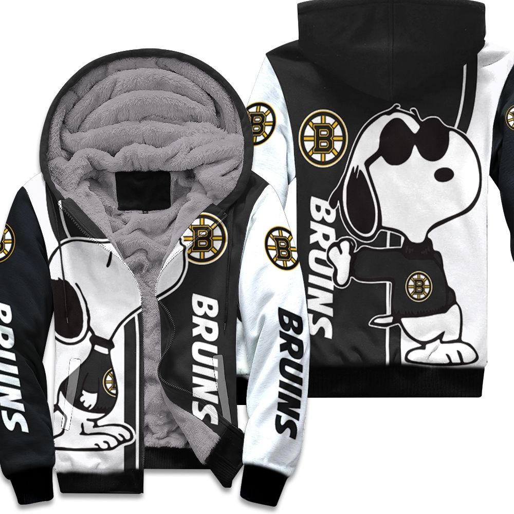 Boston Bruins Snoopy Lover 3D Printed Fleece Hoodie