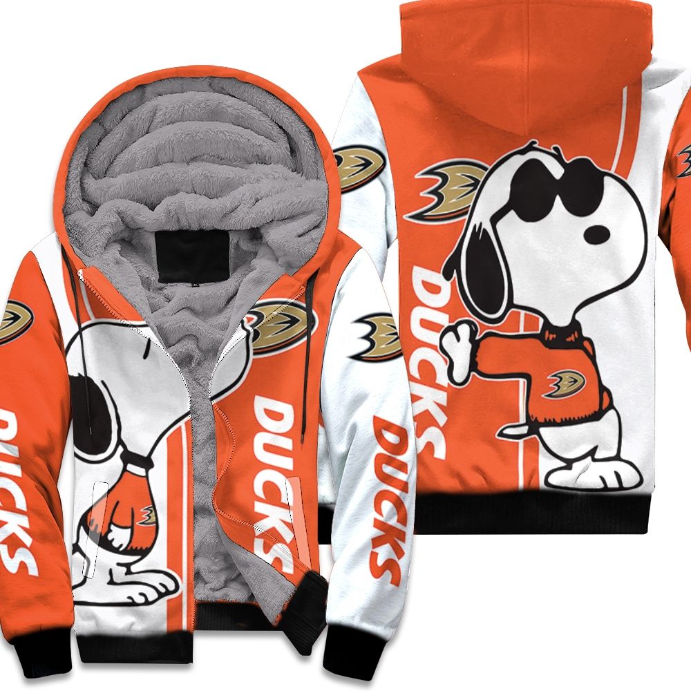 Anaheim Ducks Snoopy Lover 3D Printed Fleece Hoodie