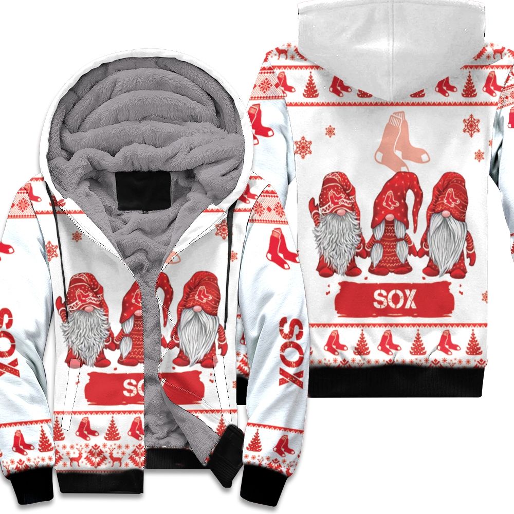 Christmas Gnomes Boston Red Soxugly Sweatshirt Christmas 3D Fleece Hoodie