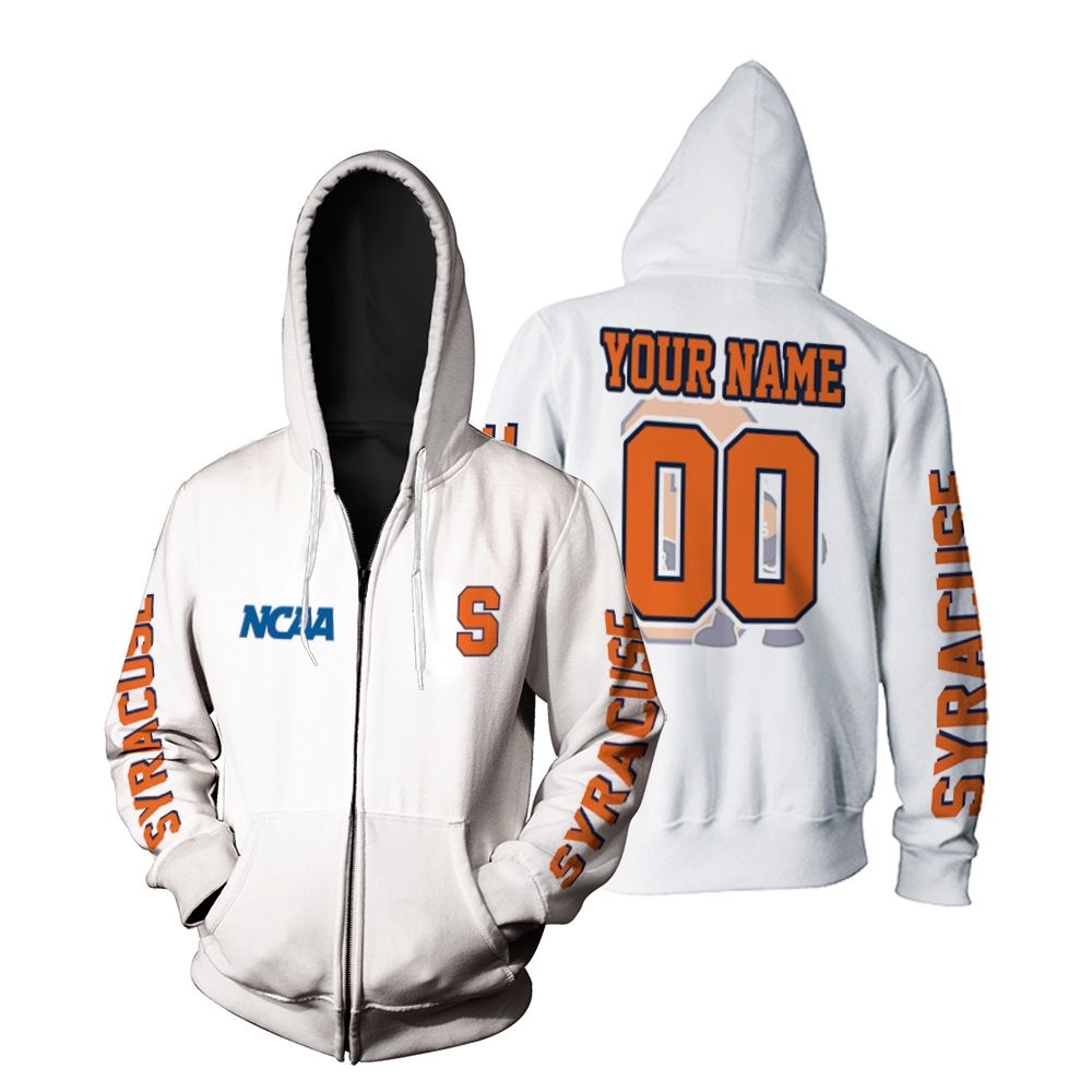 Syracuse Orange NCAA Bomber 3D Personalized Zip Hoodie