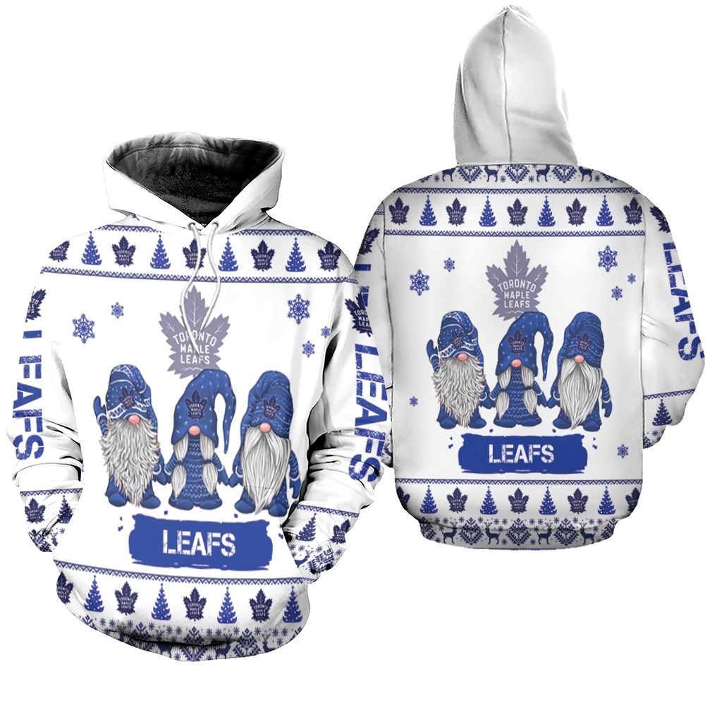 Christmas Gnomes Toronto Maple Leafs Ugly Sweatshirt Christmas 3D Hoodie