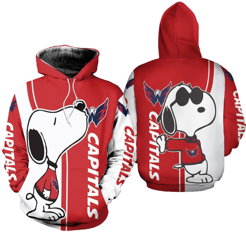 Washington Capitals Snoopy For Fans 3D Hoodie