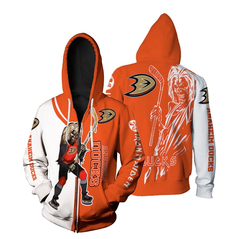 Anaheim Ducks And Zombie For Fans Zip Hoodie