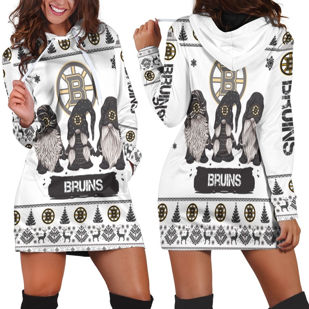 Christmas Gnomes Boston Bruins Ugly Sweatshirt Christmas 3D Hoodie Dress