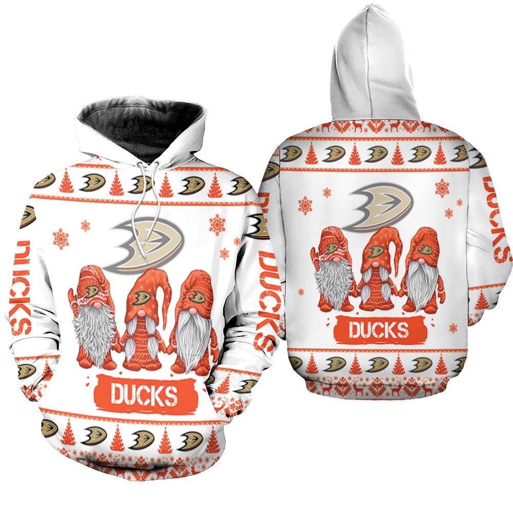 Christmas Gnomes Anaheim Ducks Ugly Sweatshirt Christmas 3D Hoodie