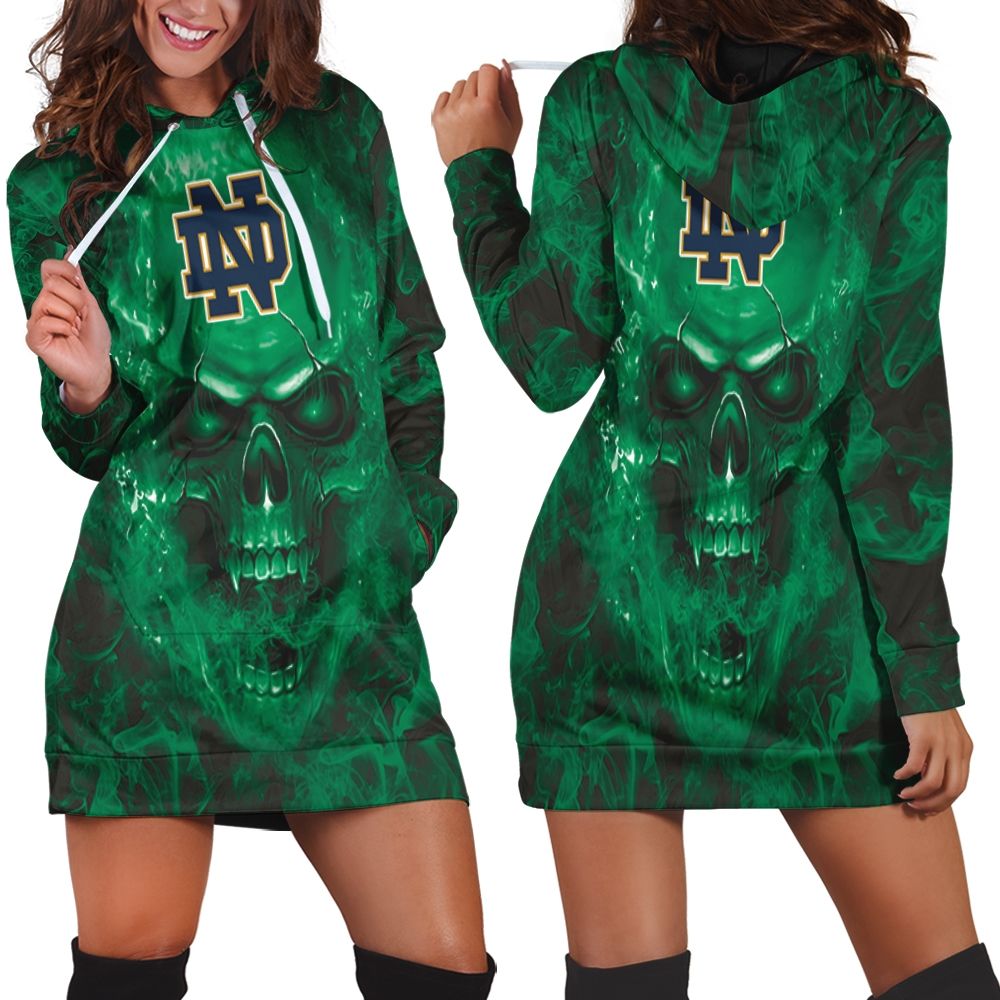 Notre Dame Fighting Irish NCAA Fans Skull Hoodie Dress
