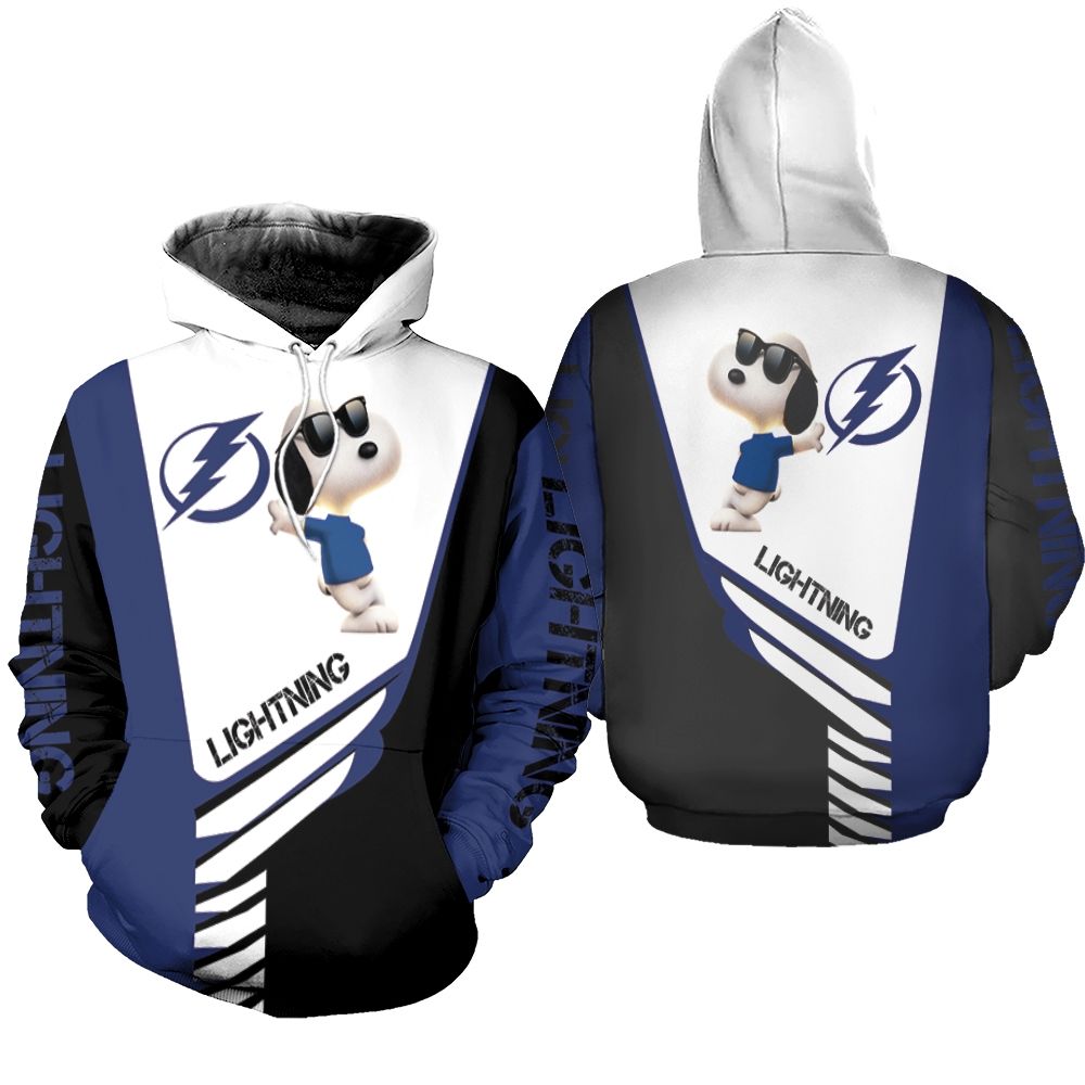 Tampa Bay Lightning Snoopy For Fans 3D Zip Hoodie