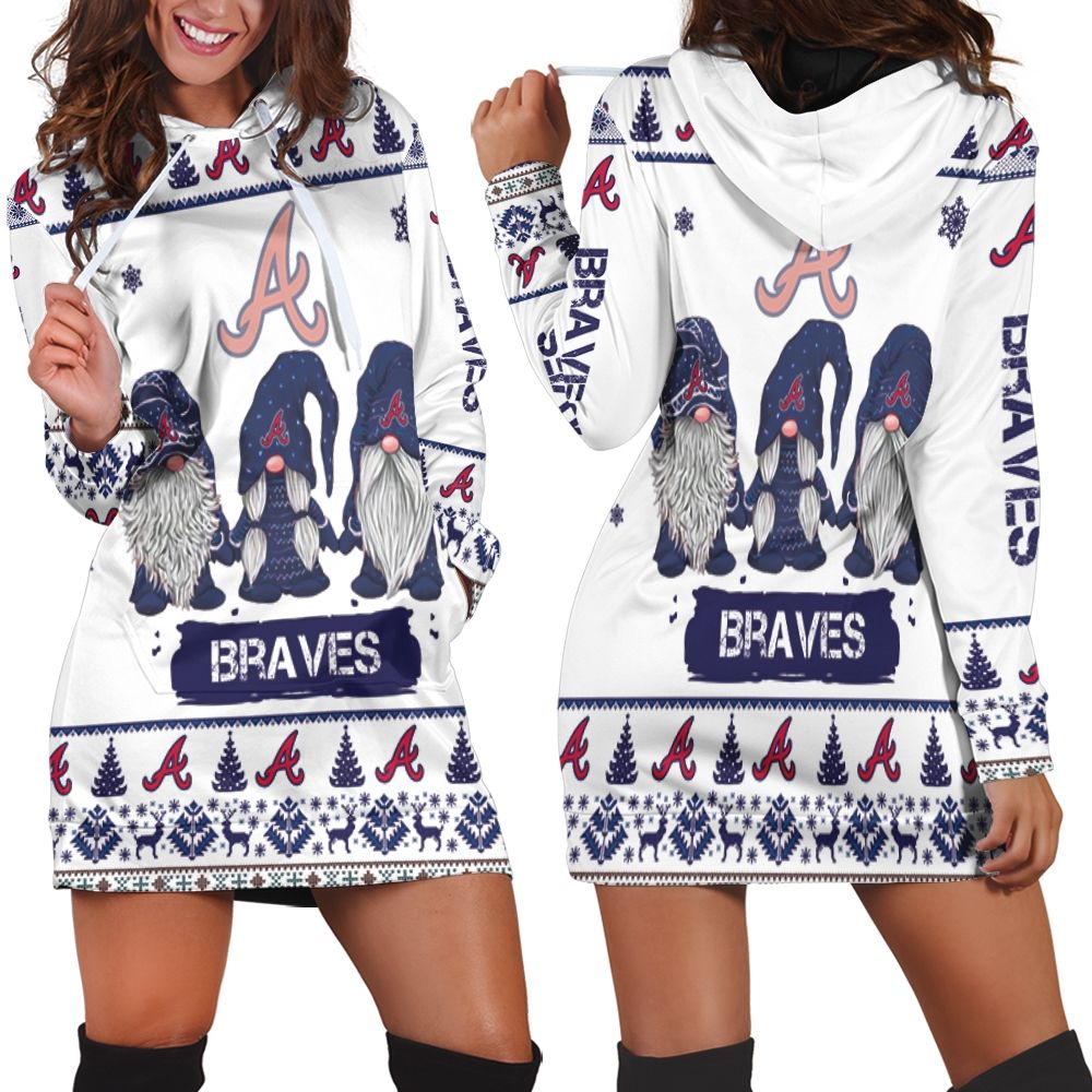 Christmas Gnomes Atlanta Braves Ugly Sweatshirt Christmas 3D Hoodie Dress