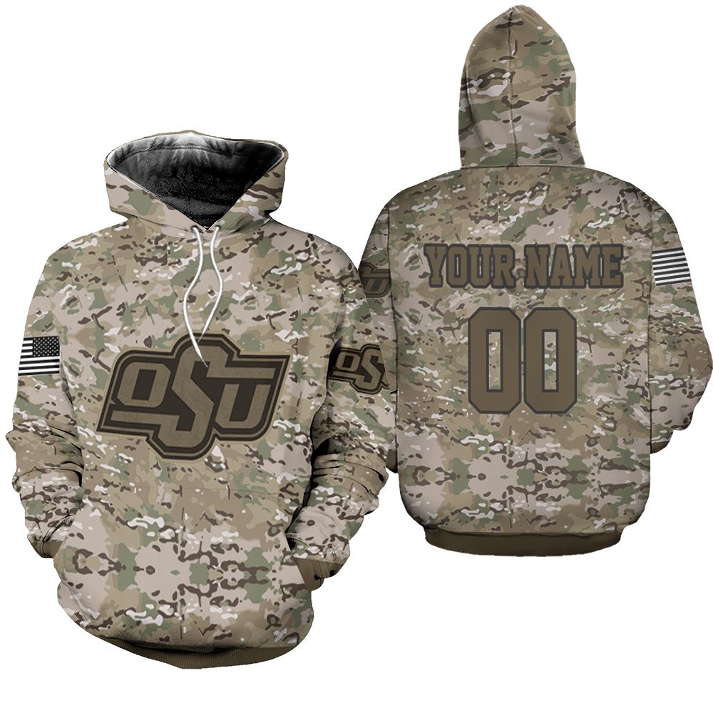 Oklahoma State Cowboys Camo Pattern Personalized Hoodie