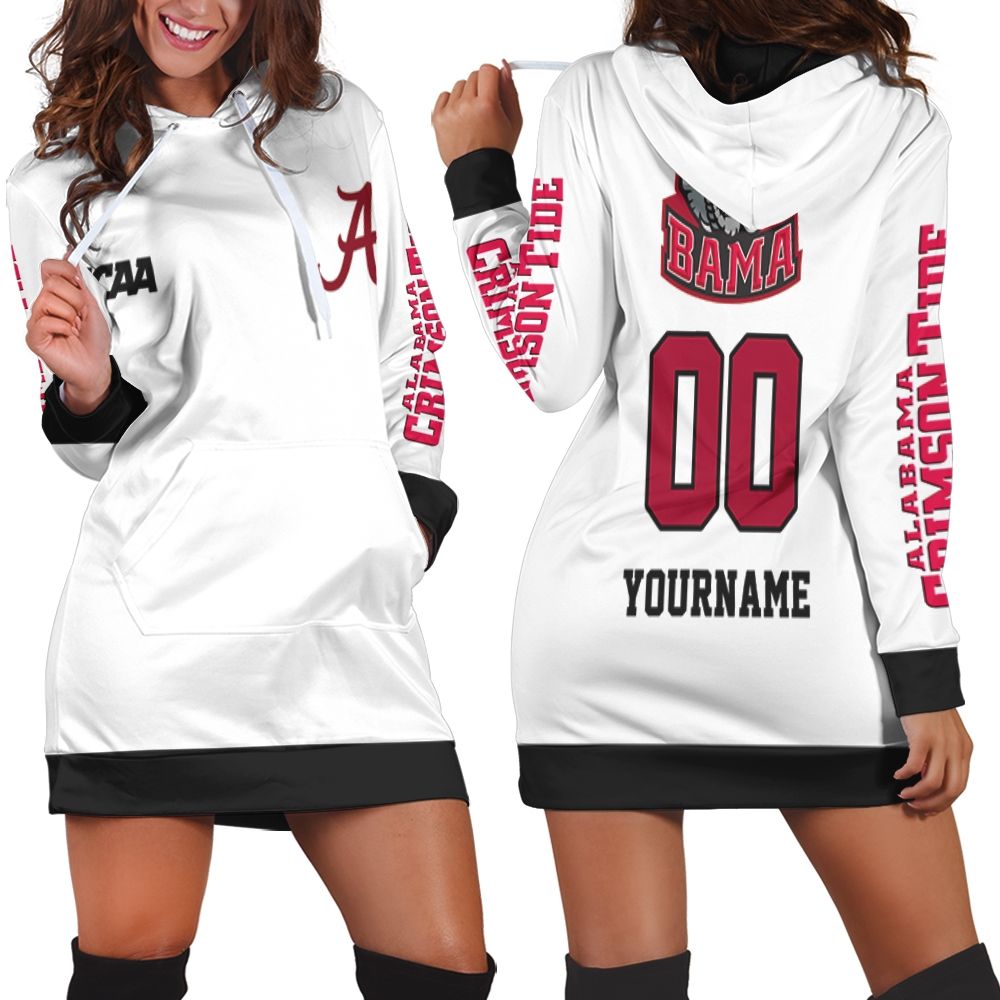 Alabama Crimson Tide Black And White Design For Fans Personalized Hoodie Dress