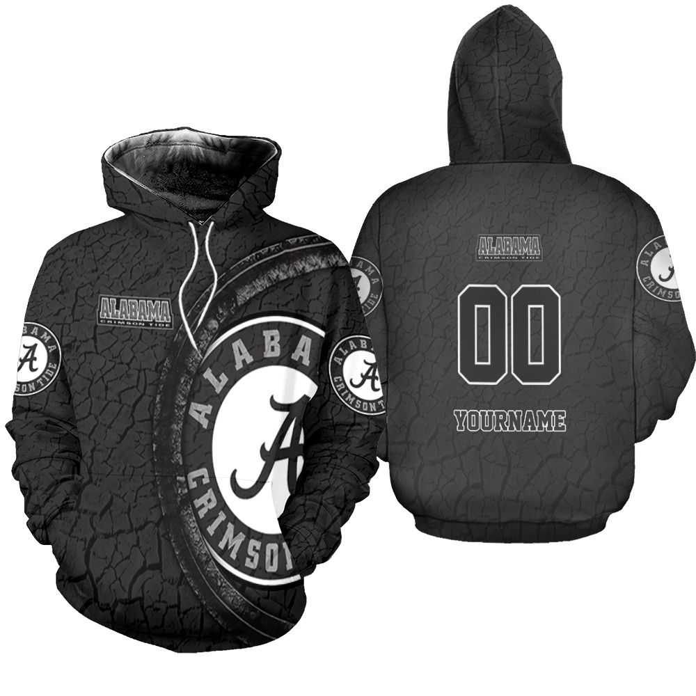 Alabama Crimson Tide Black And White Design For Fans Personalized Fleece Hoodie