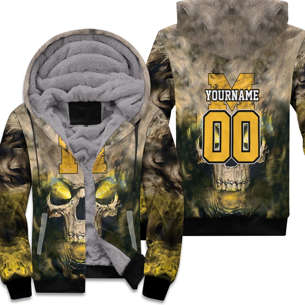 Michigan Wolverines Skull Michigan Wolverines 3ds shirt Fleece Hoodie