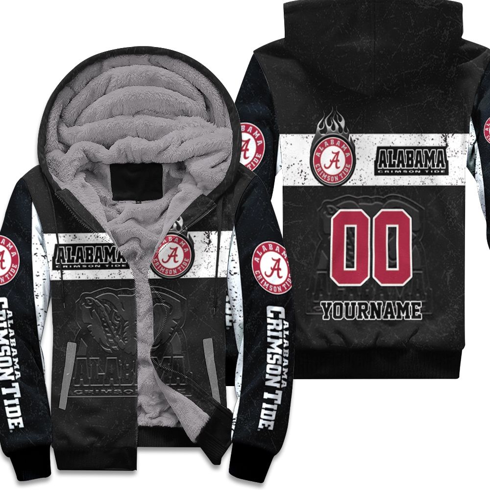 Alabama Crimson Tide Black And White Design For Fans Personalized Hoodie
