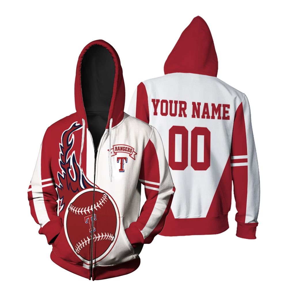 Personalized Texas Rangers 00 Any Name 2020 MLB Team Alternative Red shirt Inspired Style Hoodie