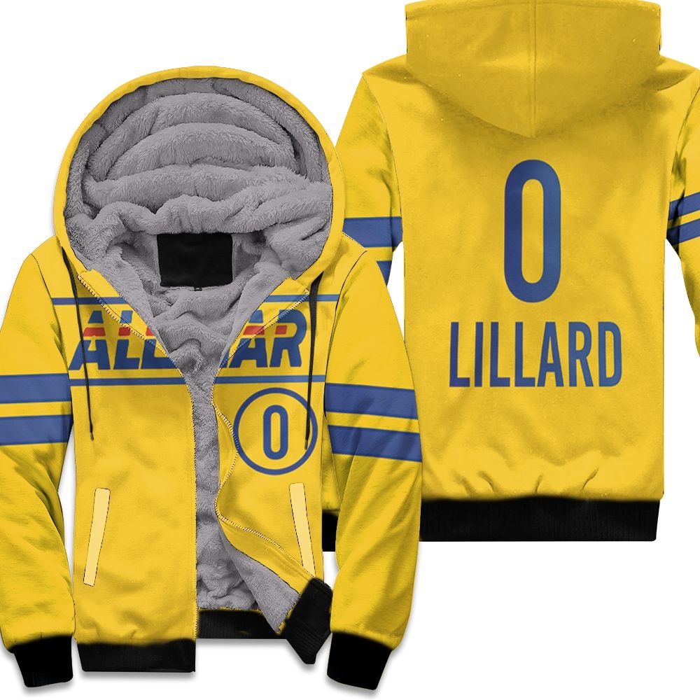 Damian Lillard Blazers 2021 All Star Western Conference Gold shirt inspired style Zip Hoodie