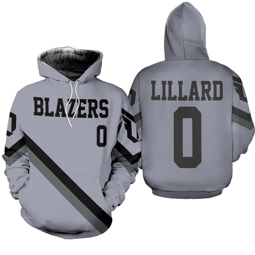 Blazers Cj Mccollum 2020 21 Earned Edition Gray shirt Inspired Zip Hoodie