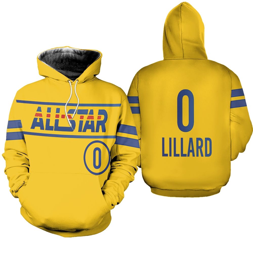Damian Lillard Blazers 2021 All Star Western Conference Gold shirt inspired style Fleece Hoodie