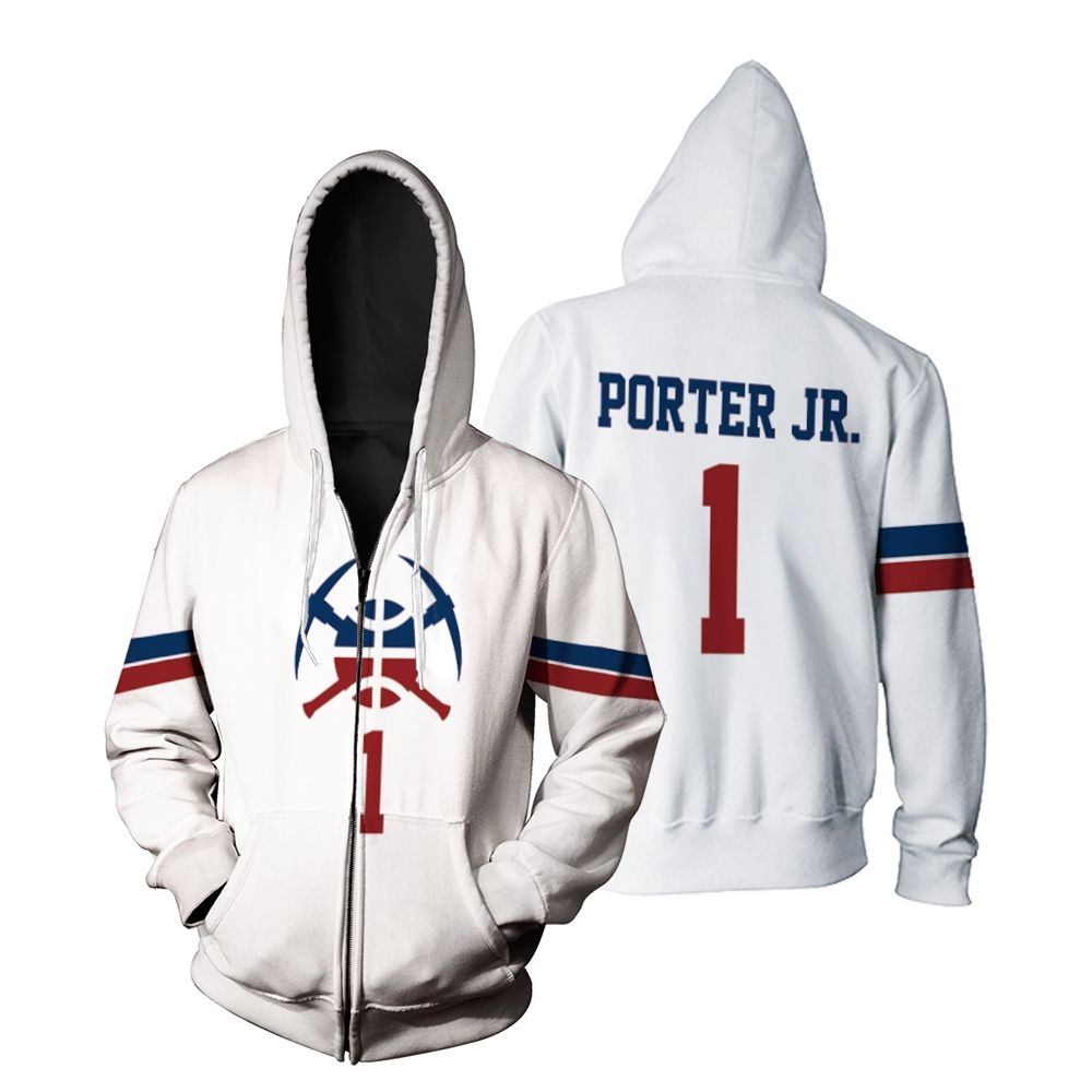 Nuggets Michael Porter Jr 2020 21 Earned Edition White Hoodie