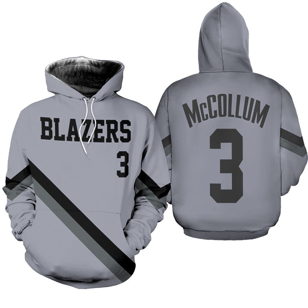 Blazers CJ McCollum 2020 21 Earned Edition Gray shirt inspired style Zip Hoodie