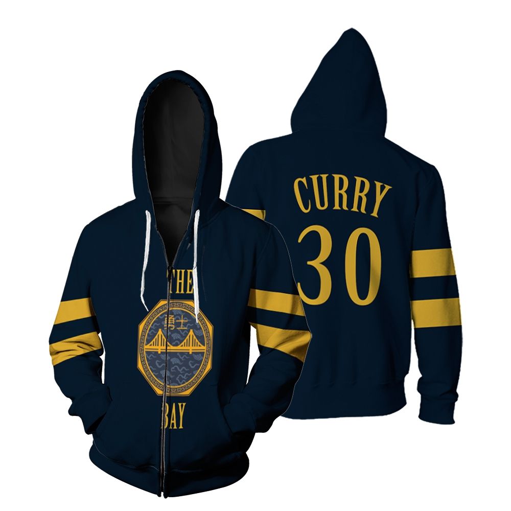Stephen Curry Golden State Warriors City Edition Navy shirt Zip Hoodie
