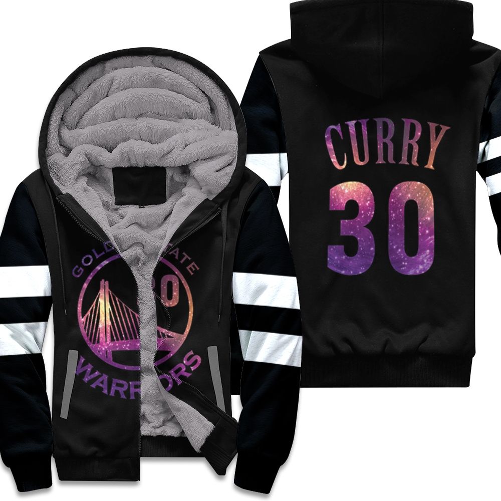 Warriors Stephen Curry Iridescent Black shirt Zip Hoodie