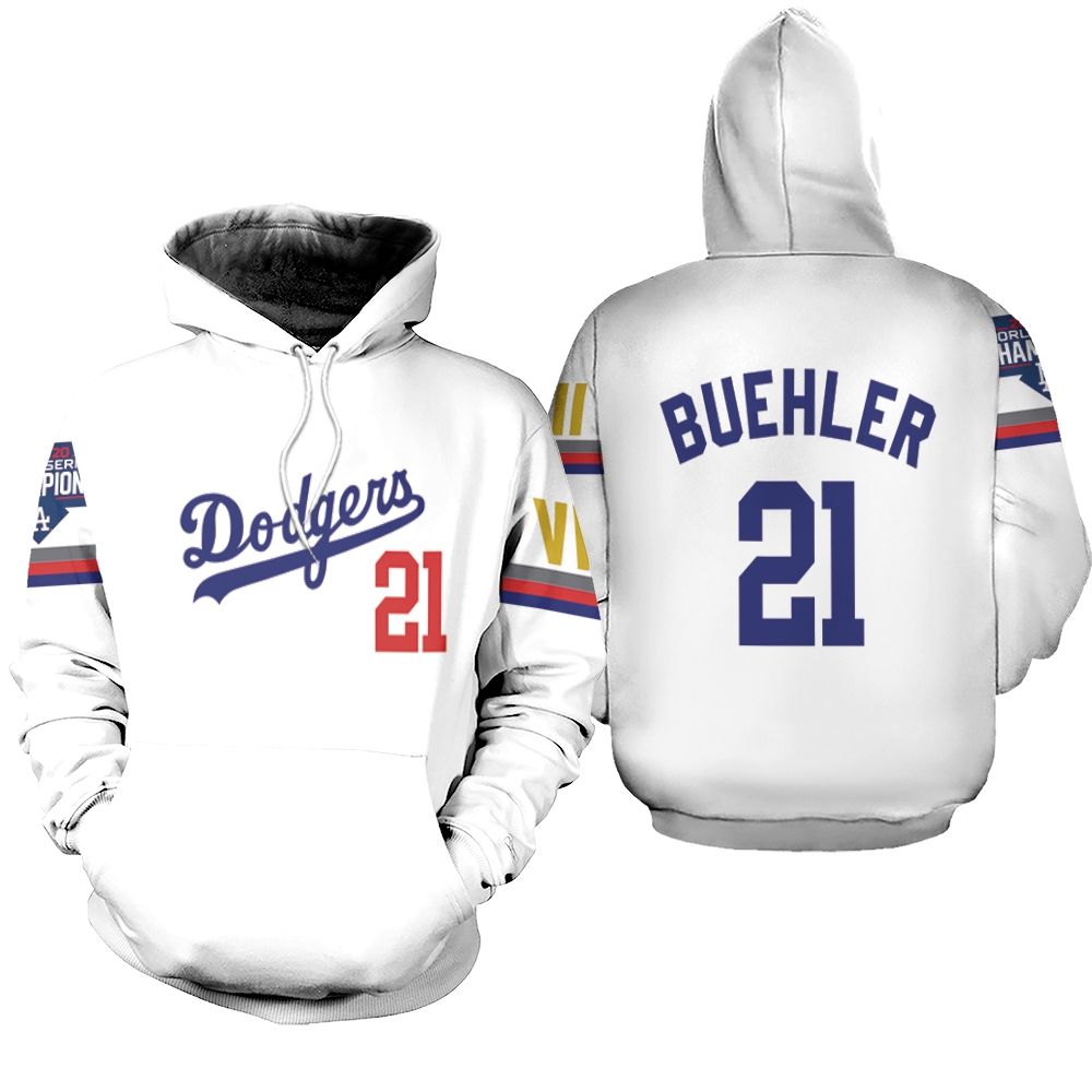 Los Angeles Dodgers Hoese 63 2020 Championship Golden Edition White shirt Inspired Style Hoodie