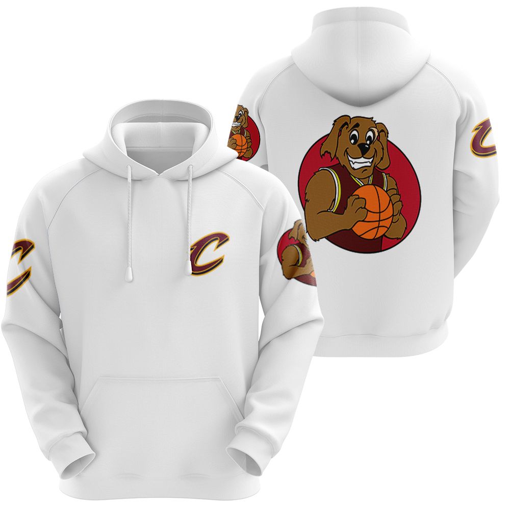Cleveland Cavaliers Basketball Classic Mascot Logo Gift For Cavaliers Fans White Hoodie